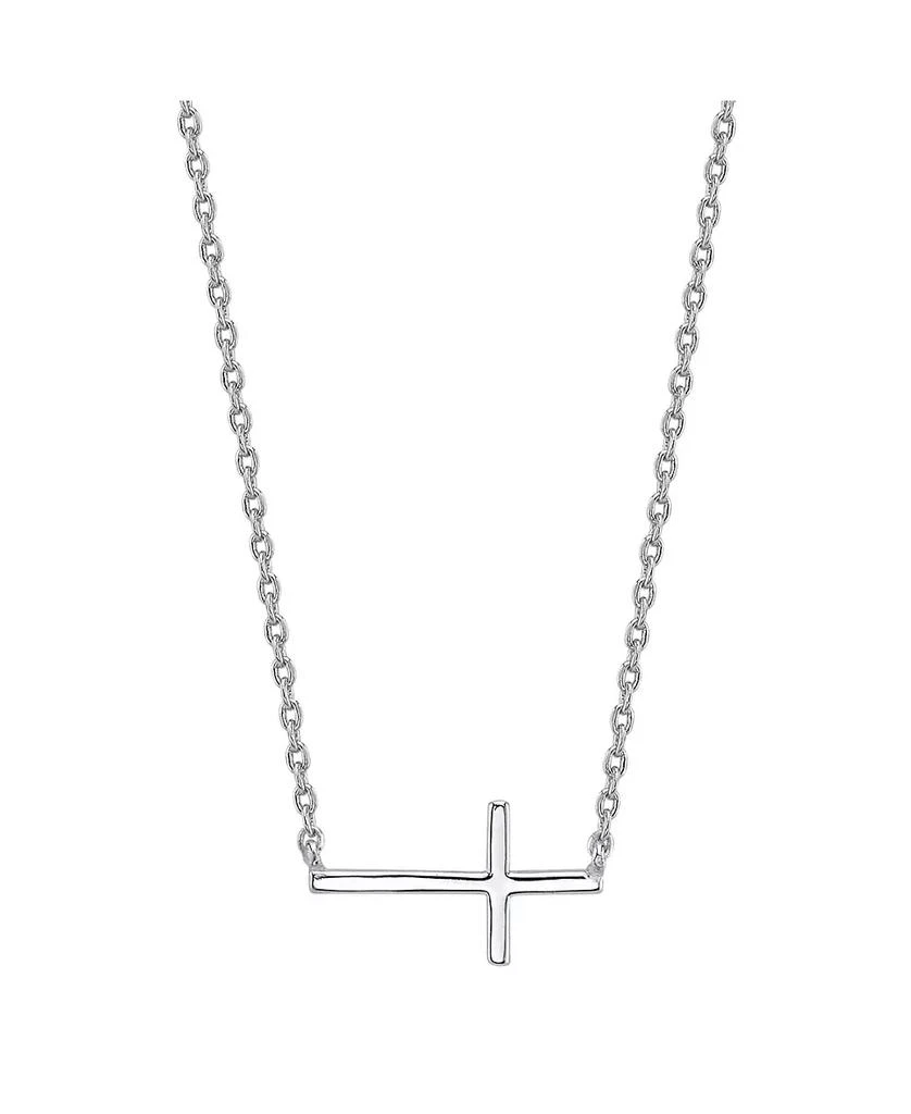 商品Unwritten|Thin East West Cross Station Plated Silver Necklace,价格¥139,第1张图片