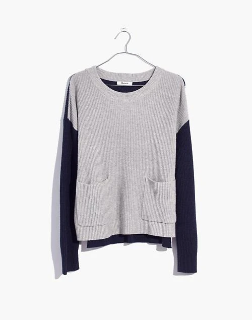 商品Madewell|Patch Pocket Pullover Sweater in Colorblock 毛衣,价格¥436,第5张图片详细描述