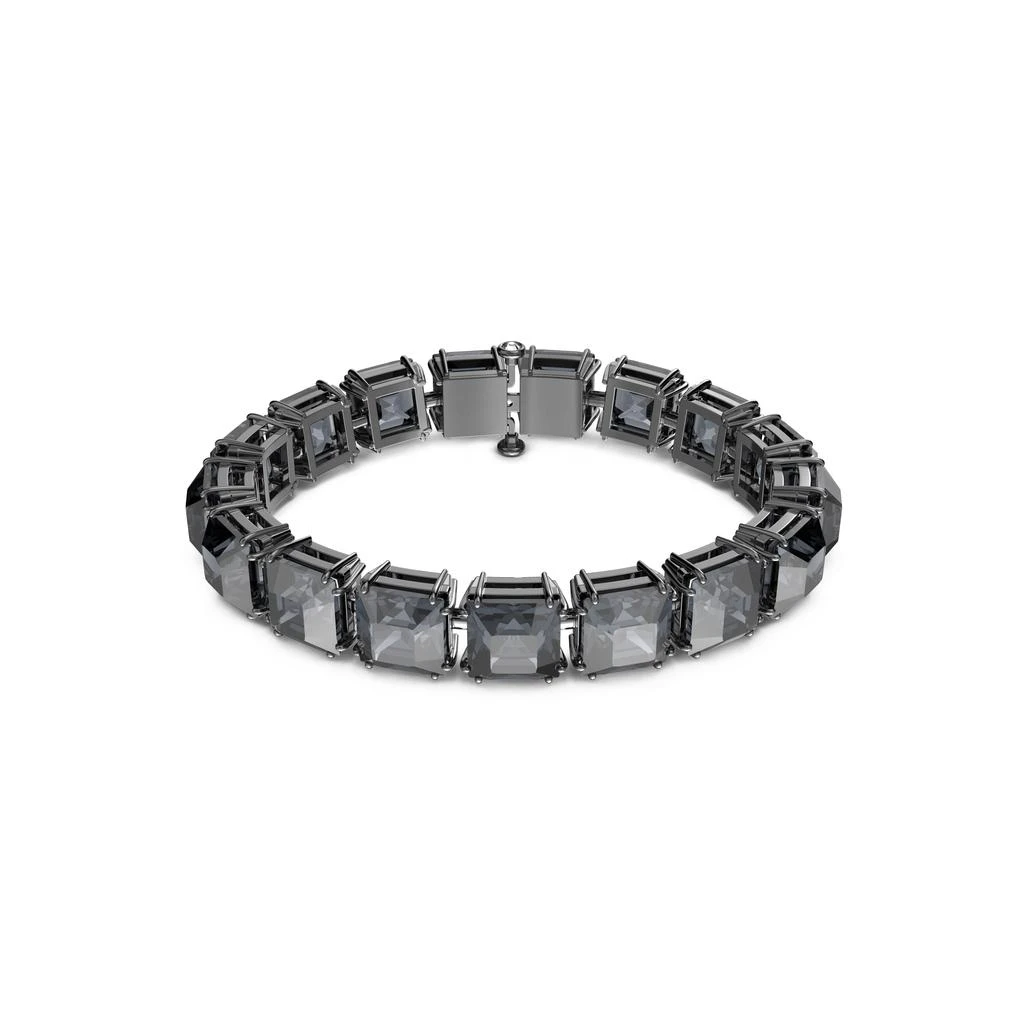 商品Swarovski|Millenia bracelet square cut medium grey ruthenium plated,价格¥2262,第1张图片