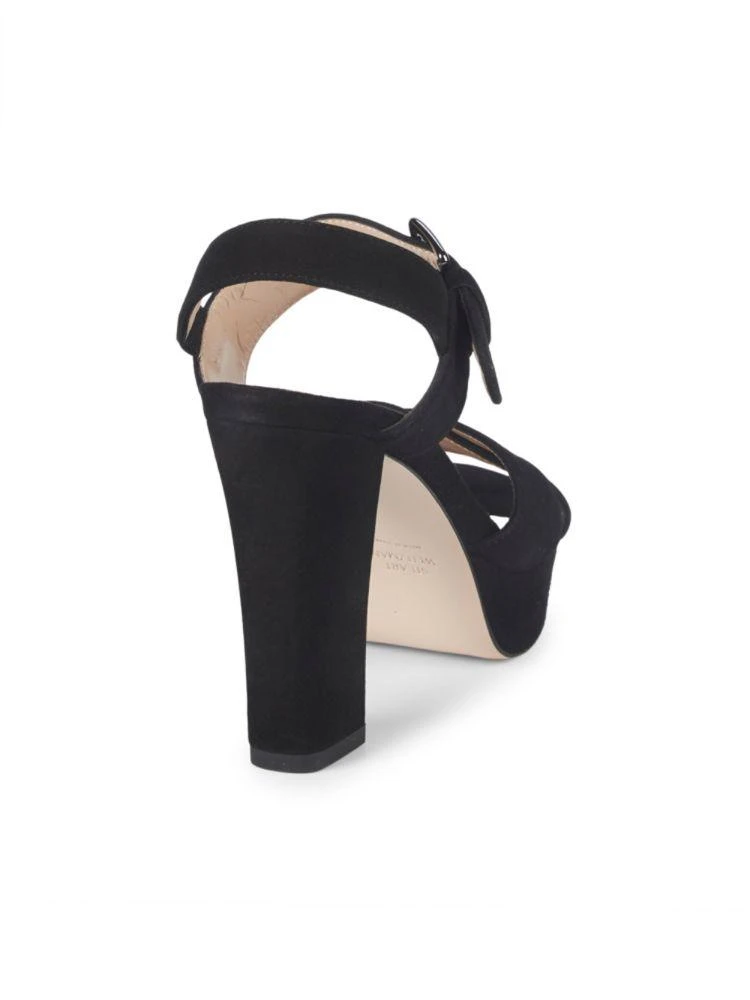 商品Stuart Weitzman|Block Heel Suede Ankle-Strap Sandals,价格¥1341,第3张图片详细描述