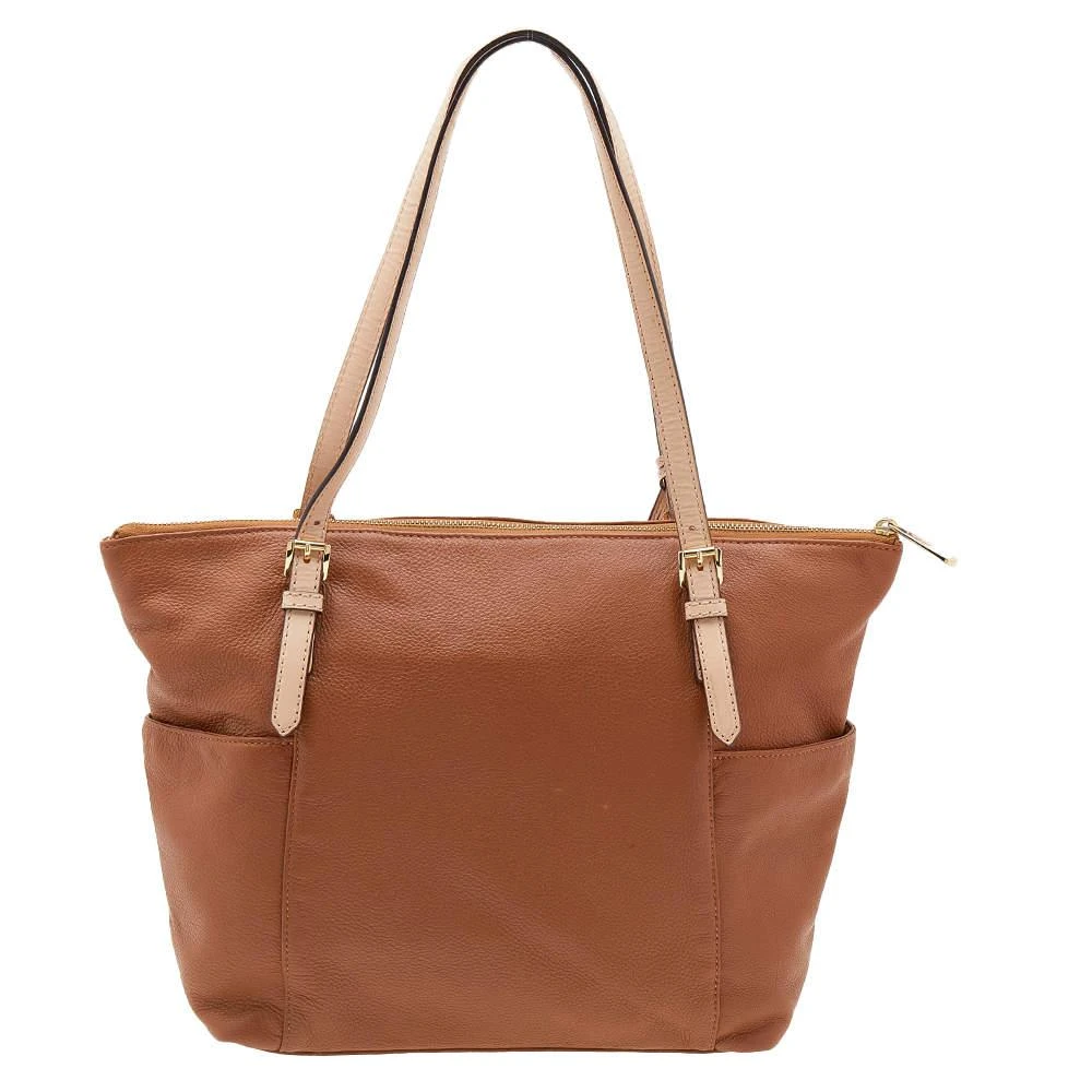 商品[二手商品] Michael Kors|MICHAEL Michael Kors Brown/Beige Leather Jet Set Top Zip Tote,价格¥808,第4张图片详细描述