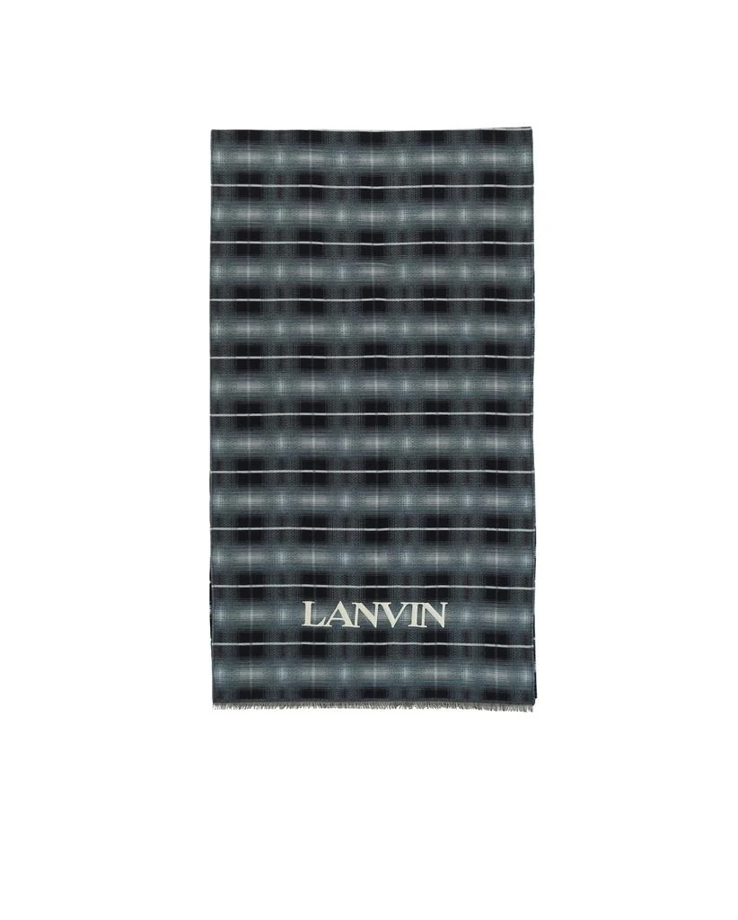 商品Lanvin|Plaid Logo Wool Scarf,价格¥1066,第1张图片