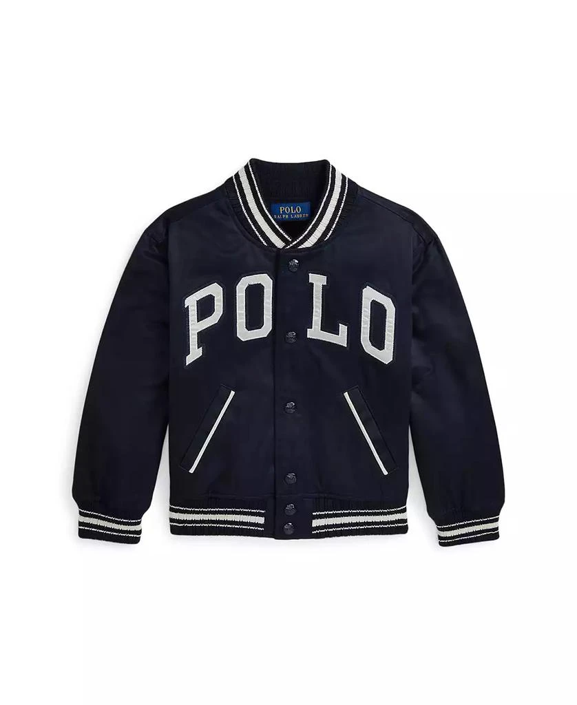 商品Ralph Lauren|Toddler and Little Boys Logo Twill Baseball Jacket,价格¥808,第4张图片详细描述