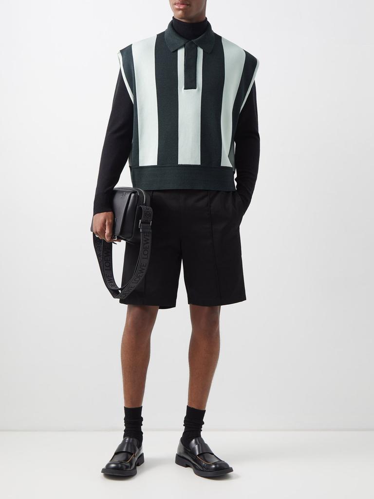 Striped cotton-blend sweater vest商品第2张图片规格展示
