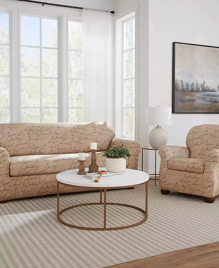 商品Waverly|Stretch Pen Pal 1 Piece Ottoman Slipcover, 30" x 26" x 20",价格¥210,第2张图片详细描述