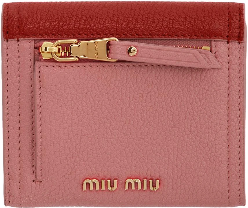 商品Miu Miu|Pink & Red Small Envelope Wallet,价格¥3275,第2张图片详细描述
