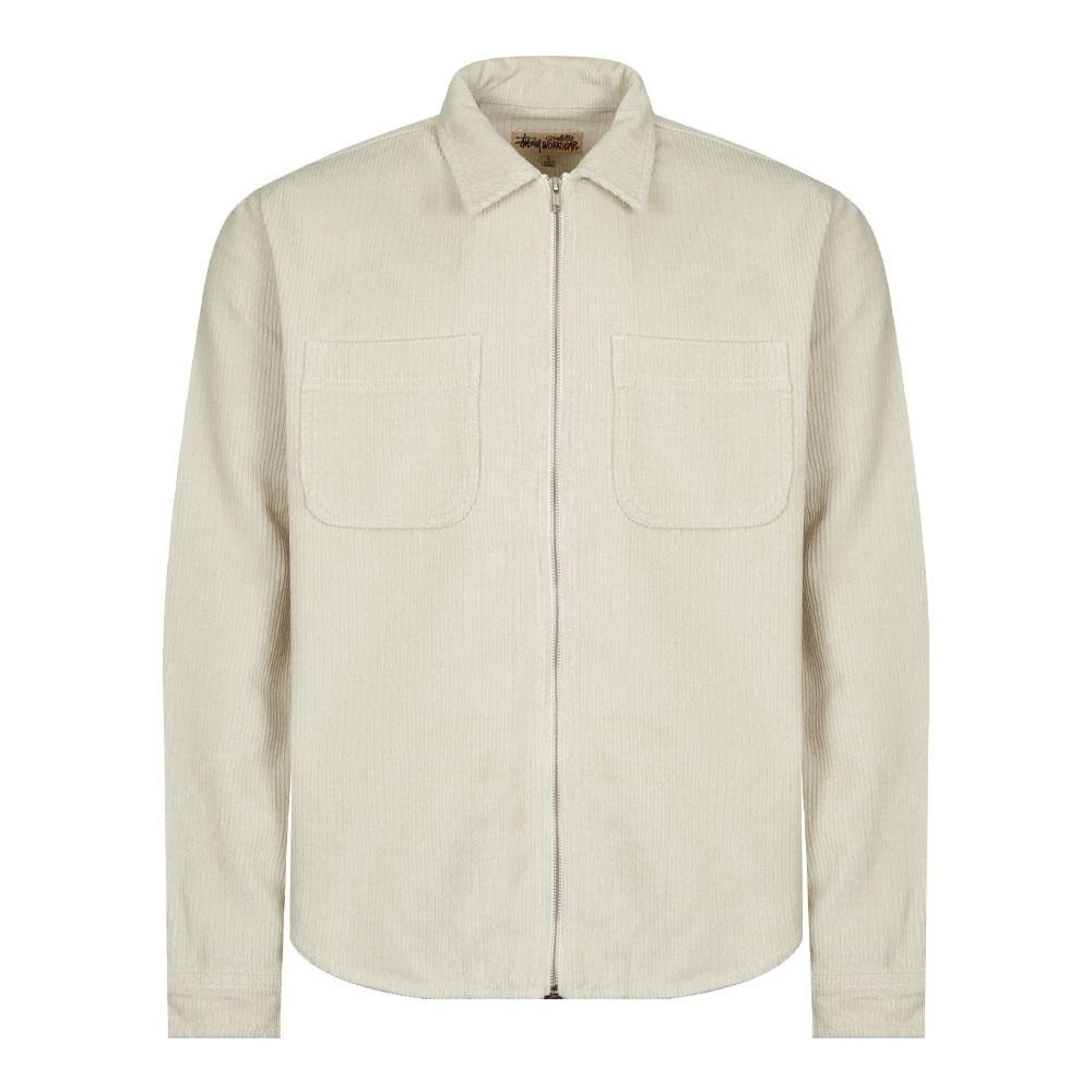 商品STUSSY|Stussy Wide Wale Cord Zip Shirt - Bone,价格¥806,第1张图片