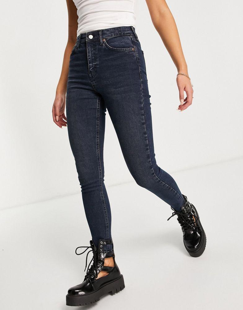 Topshop Jamie jeans in blue black商品第4张图片规格展示
