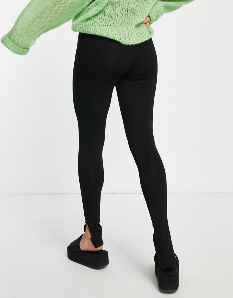 ASOS DESIGN legging with side split in black商品第2张图片规格展示