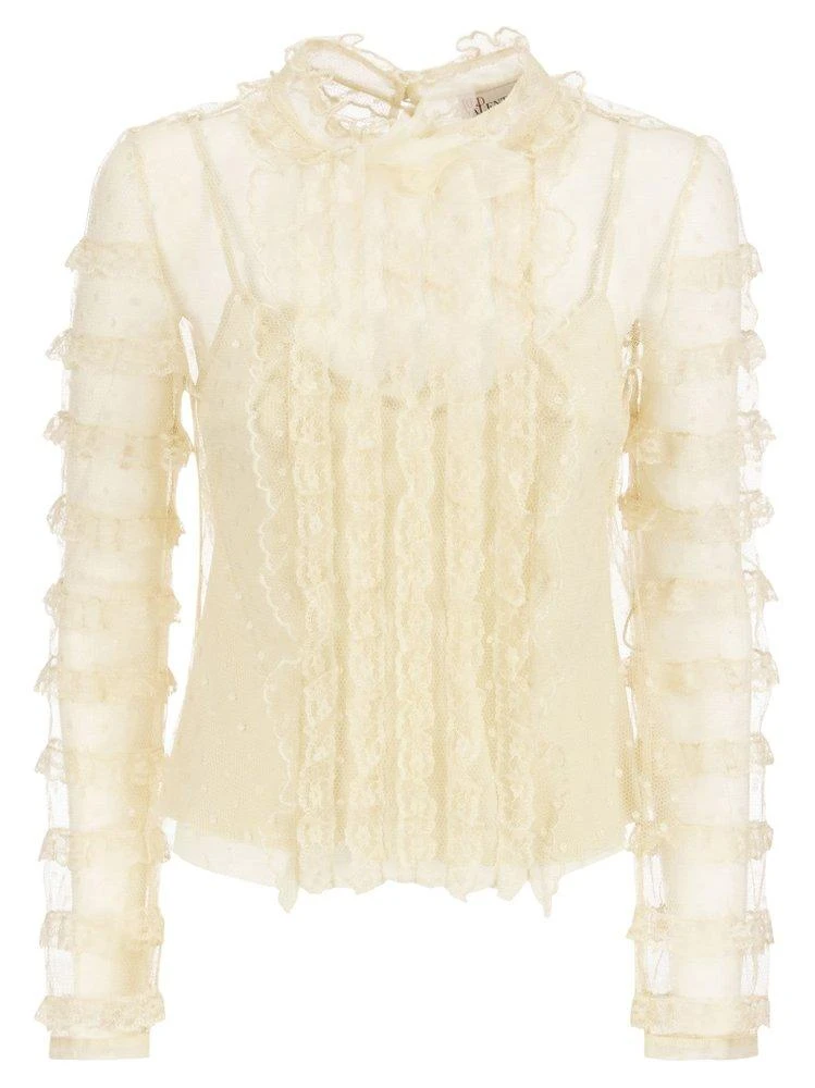 商品RED Valentino|REDValentino Semi-Sheer Ruffled Top,价格¥2748,第1张图片