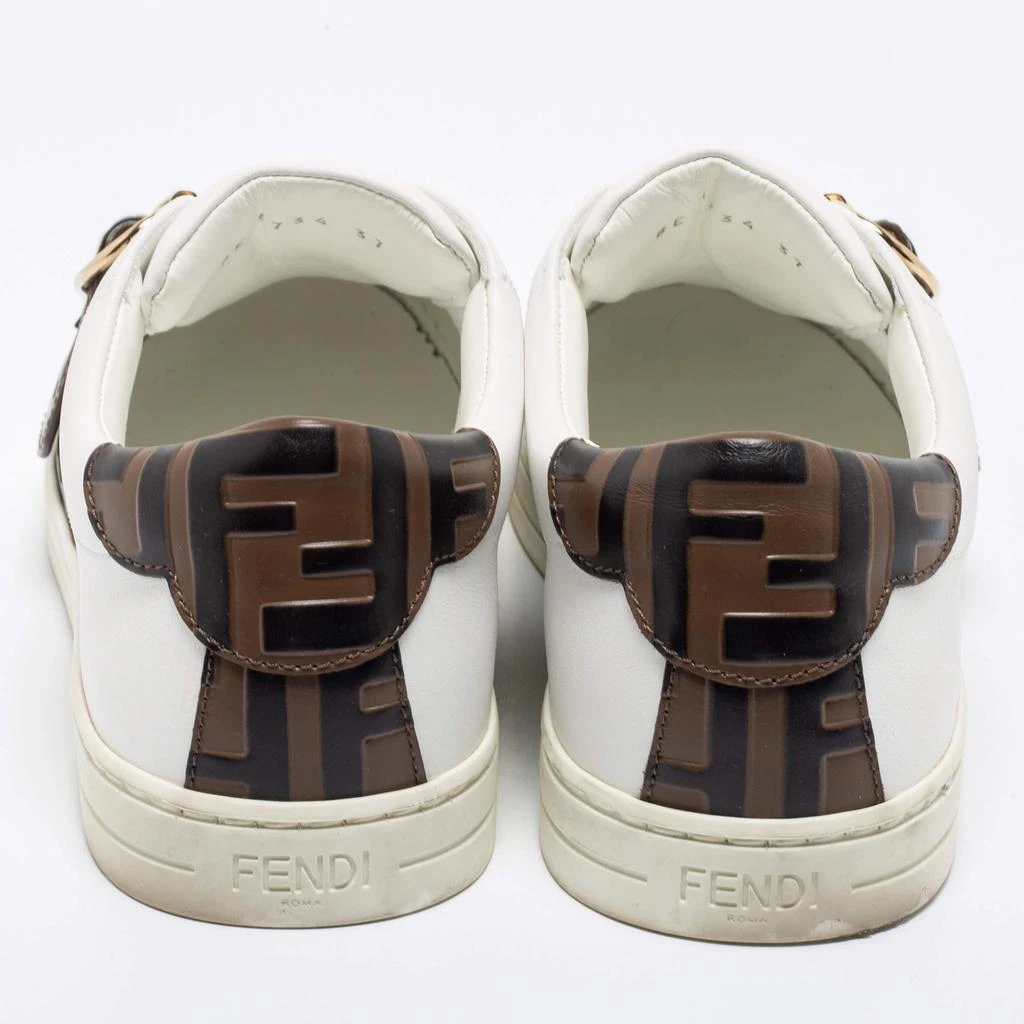 商品[二手商品] Fendi|Fendi White/Brown Leather FF Low Top  Sneakers Size 37,价格¥3367,第5张图片详细描述