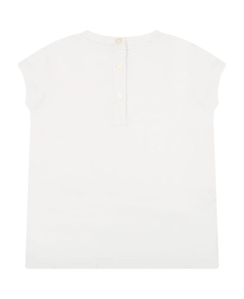商品Ralph Lauren|White T-shirt For Baby Girl With Iconic Bear,价格¥590,第4张图片详细描述