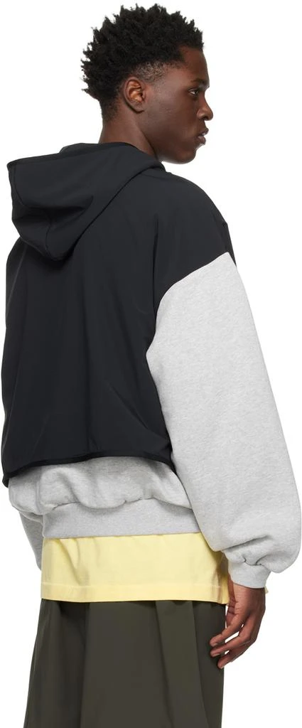 商品Essentials|Gray & Black Layered Hoodie,价格¥1610,第3张图片详细描述
