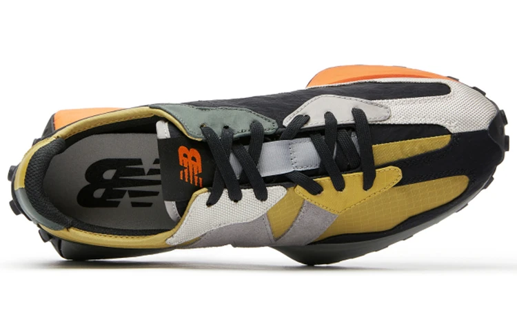 商品[国内直发] New Balance|[预售3天]NB 327 复古 舒适 反毛皮织物合成革减震防滑耐磨 低帮跑步鞋 男女同款 灰橙拼接鸳鸯,价格¥1255,第3张图片详细描述