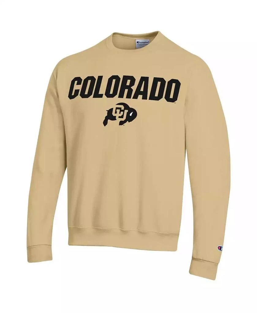 商品CHAMPION|Men's Gold Colorado Buffaloes Straight Over Logo Powerblend Pullover Sweatshirt,价格¥307,第3张图片详细描述