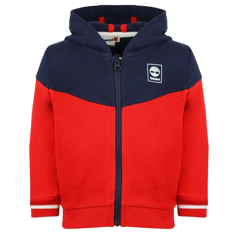 商品Timberland|Red & Navy Hooded Zip Up,价格¥192,第1张图片