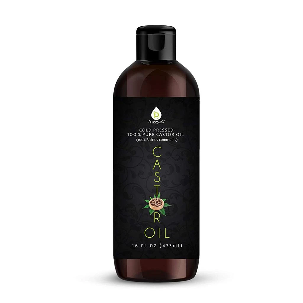 商品PURSONIC|Castor Oil (16oz) Cold-Pressed, 100% Pure, Hexane-Free Castor Oil-Moisturizing & Healing, For Dry Skin, Hair Growth - For Skin, Hair Care, Eyelashes,价格¥177,第1张图片