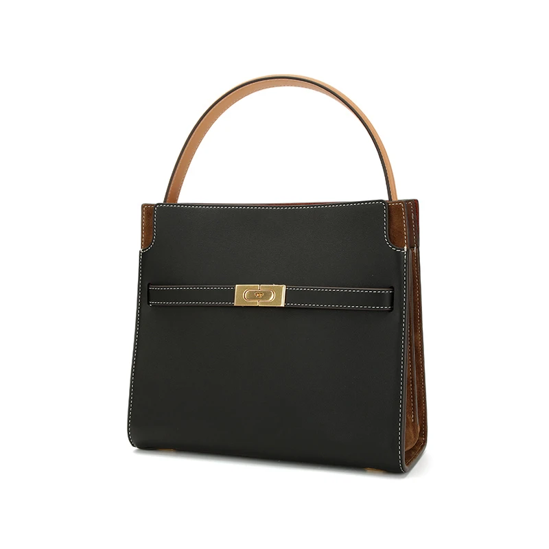 TORY BURCH Lee Radziwill Double哑光高级精致 牛皮 单肩斜挎手提包 小号 女款 黑色 商品