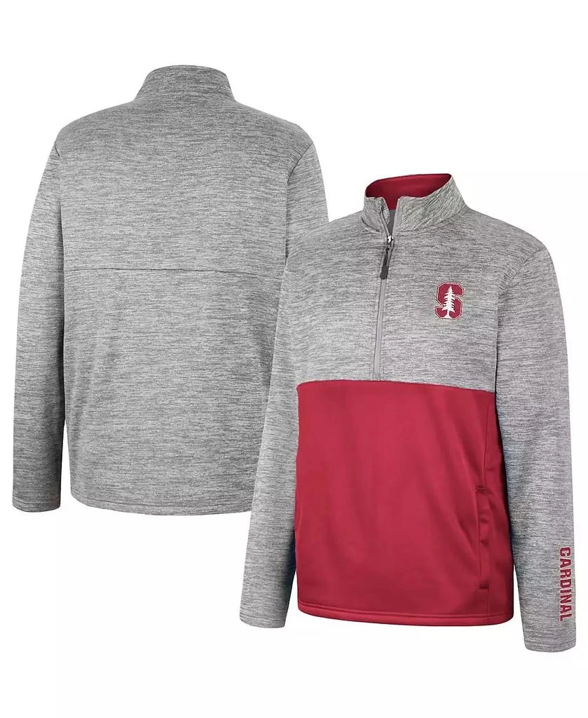 商品Colosseum|Men's Gray Stanford Cardinal John Half-Zip Jacket,价格¥365,第1张图片