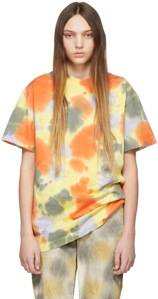 商品Ambush|SSENSE Exclusive Yellow 'A' Waves Tie-Dye T-Shirt,价格¥991,第1张图片