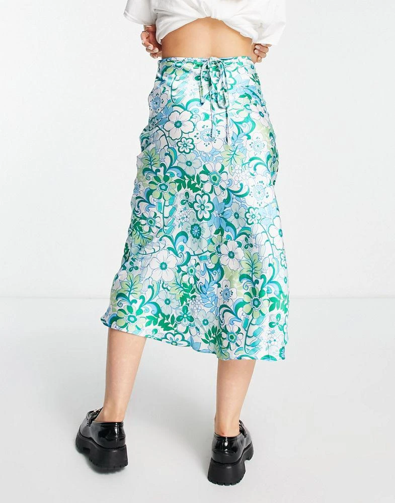 商品VIOLET ROMANCE|Violet Romance satin midi skirt co-ord in 70s floral print,价格¥80,第2张图片详细描述