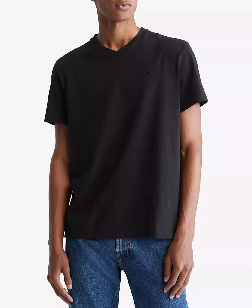 商品Calvin Klein|Men's Smooth Cotton Solid V-Neck T-Shirt,价格¥181,第1张图片