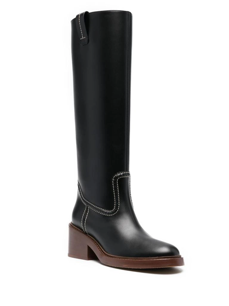 商品Chloé|CHLOÉ - Mallo Leather High Boots,价格¥5121,第3张图片详细描述