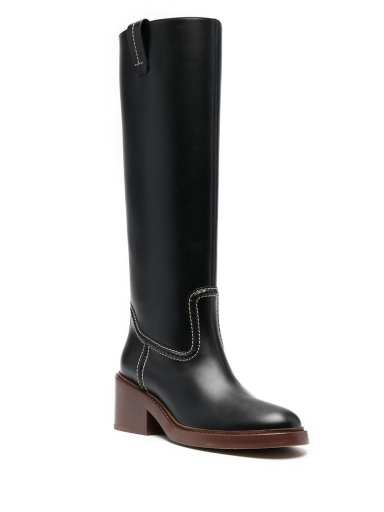 商品Chloé|CHLOÃ - Mallo Leather High Boots,价格¥8964,第5张图片详细描述