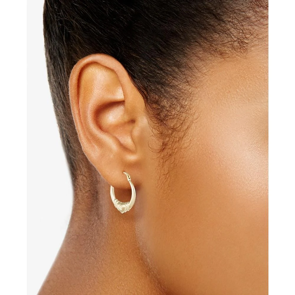 商品Macy's|Claddagh Round Hoop Earrings in 10k Yellow Gold,价格¥667,第2张图片详细描述