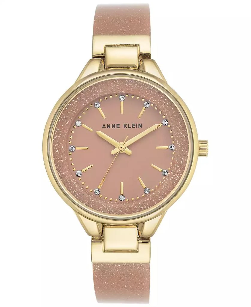 商品Anne Klein|Women's Pink and Gold Shimmer Resin Bangle Bracelet Watch 36mm,价格¥337,第1张图片