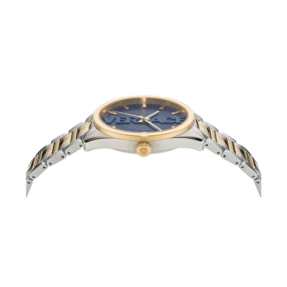 Men's Swiss V-Vertical Two Tone Stainless Steel Bracelet Watch 42mm商品第2张图片规格展示