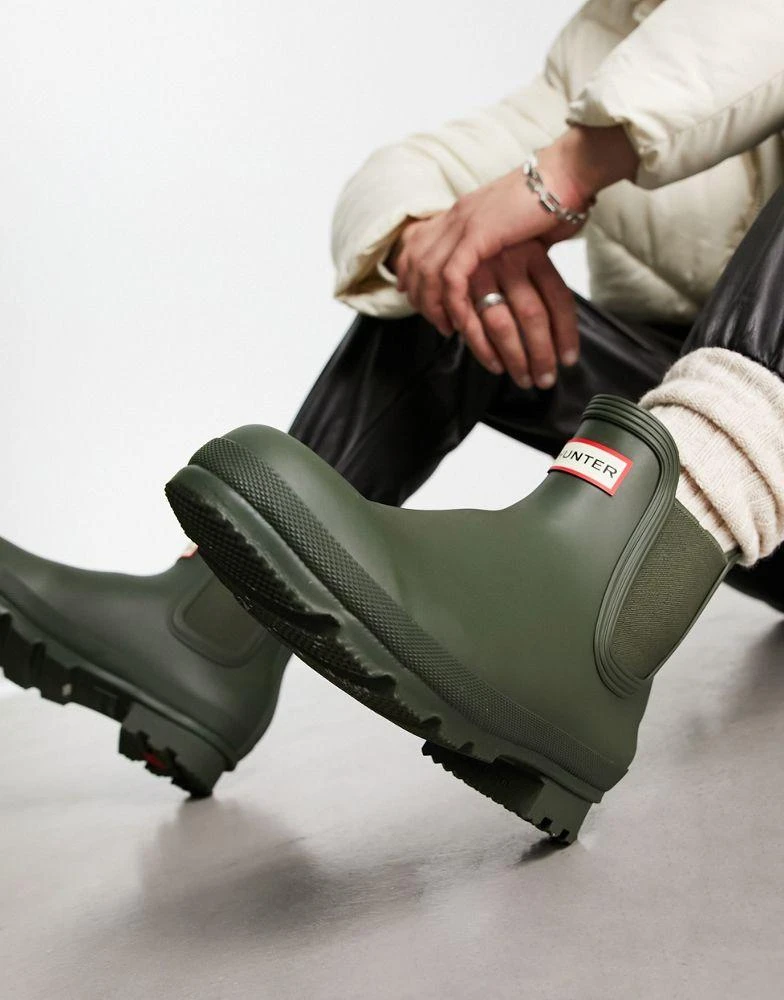 商品Hunter|Hunter original chelsea boots in olive,价格¥1053,第4张图片详细描述