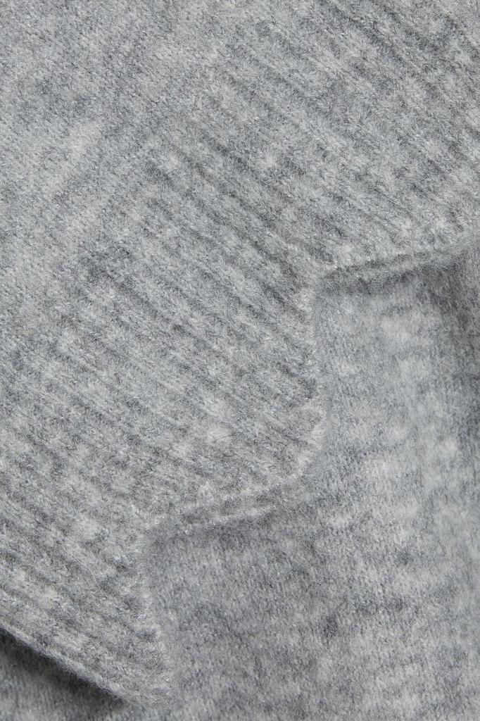 Scalloped mélange brushed knitted sweater商品第4张图片规格展示