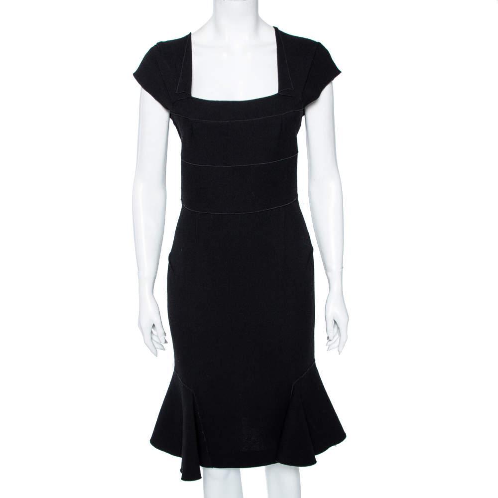 商品[二手商品] ROLAND MOURET|Roland Mouret Black Wool Peplum Hem Detail Dress M,价格¥2722,第1张图片