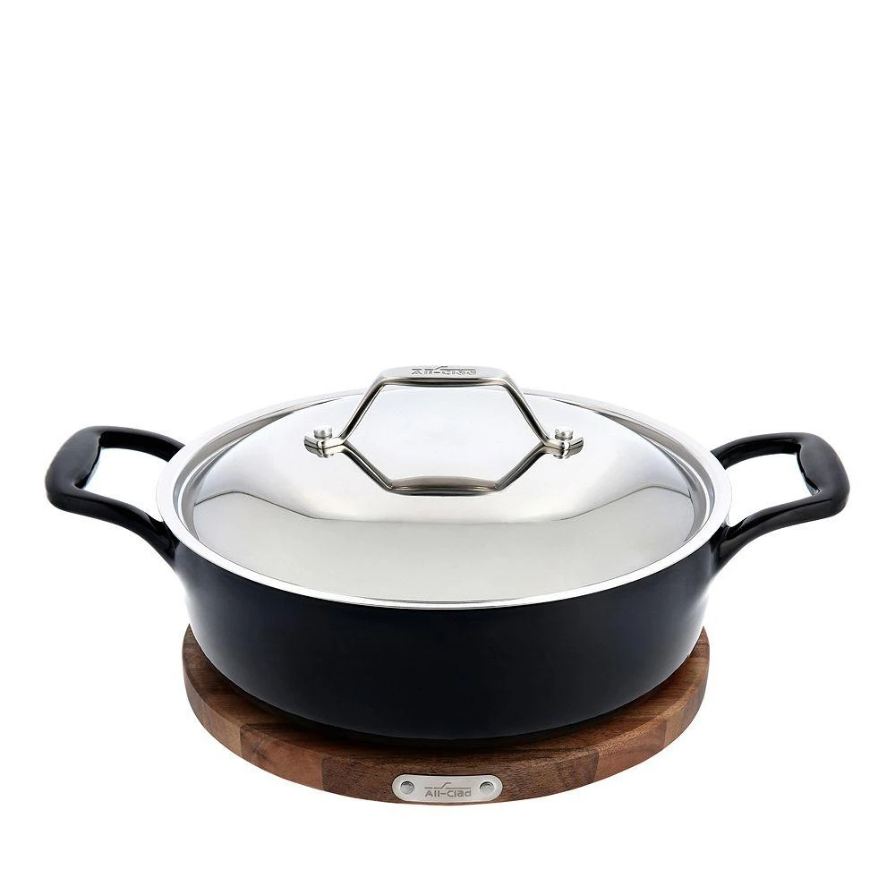 商品All-Clad|4 Quart Enameled Cast Iron Braiser & Trivet,价格¥1493,第1张图片