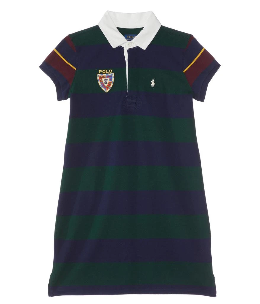 商品Ralph Lauren|Striped Stretch Mesh Rugby Dress (Big Kids),价格¥326,第1张图片