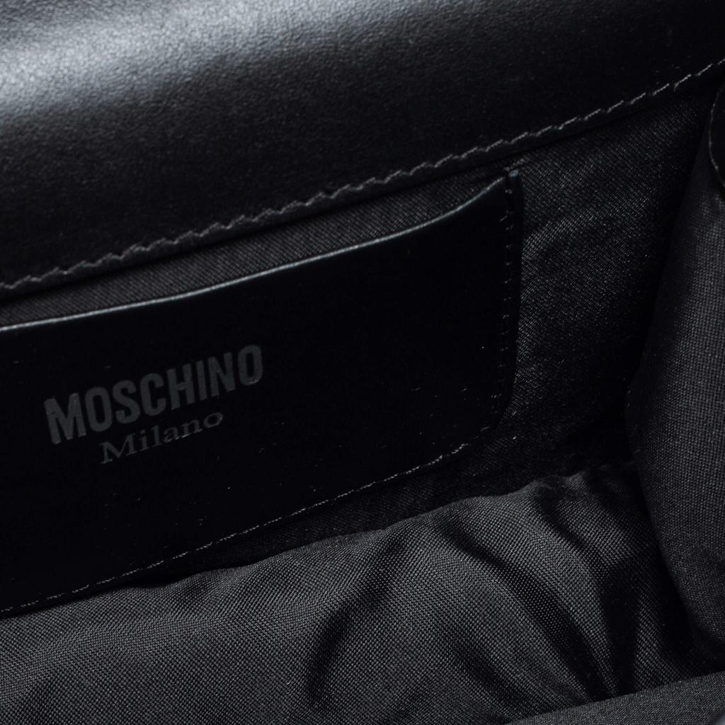 Moschino Black Leather Eyes Capsule Flap Crossbody Bag商品第8张图片规格展示