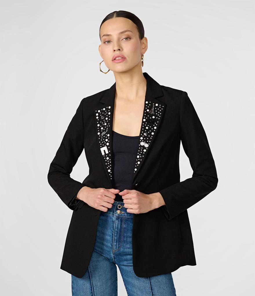 商品Karl Lagerfeld Paris|LONGLINE BLAZER WITH PINS,价格¥1098,第1张图片