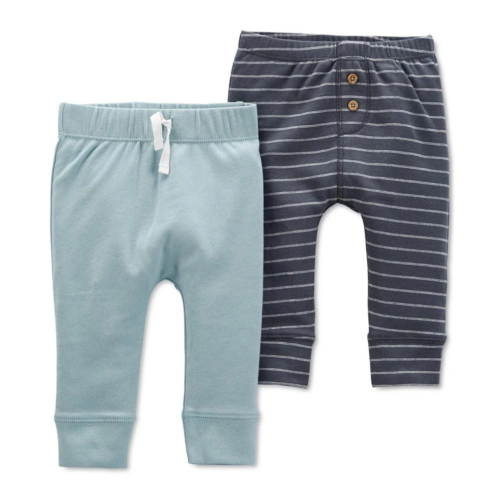 商品Carter's|Baby Boys 2-Pk. Cotton Striped & Sold Pants,价格¥33,第1张图片
