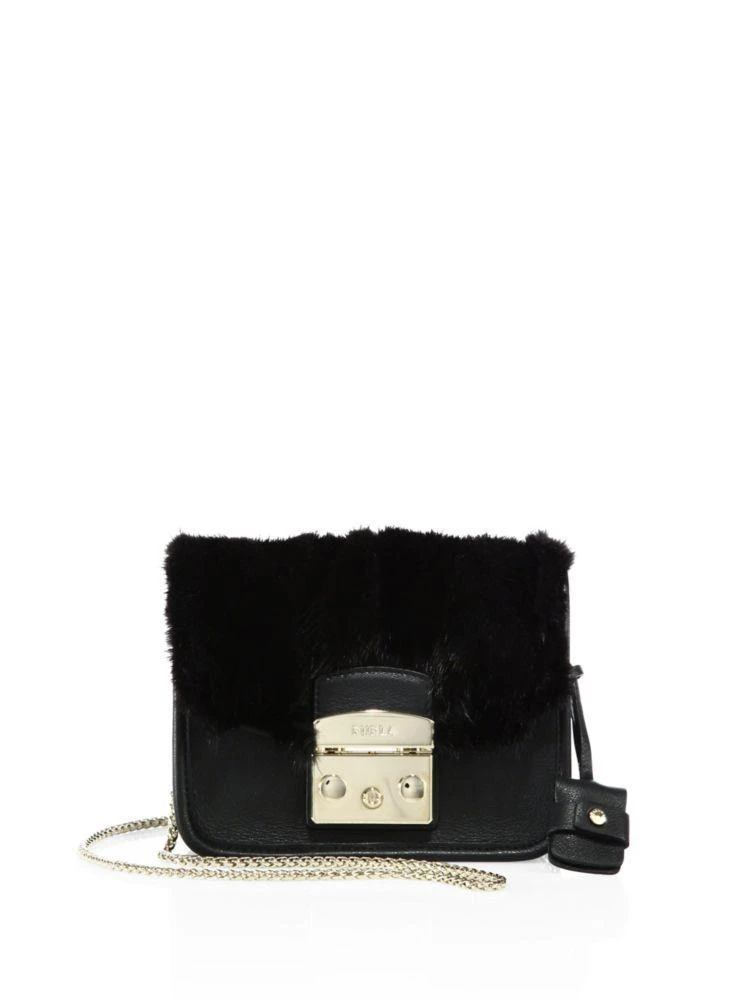 商品Furla|Metropolis Megamix Mini Leather & Mink Fur Crossbody Bag,价格¥2319,第1张图片