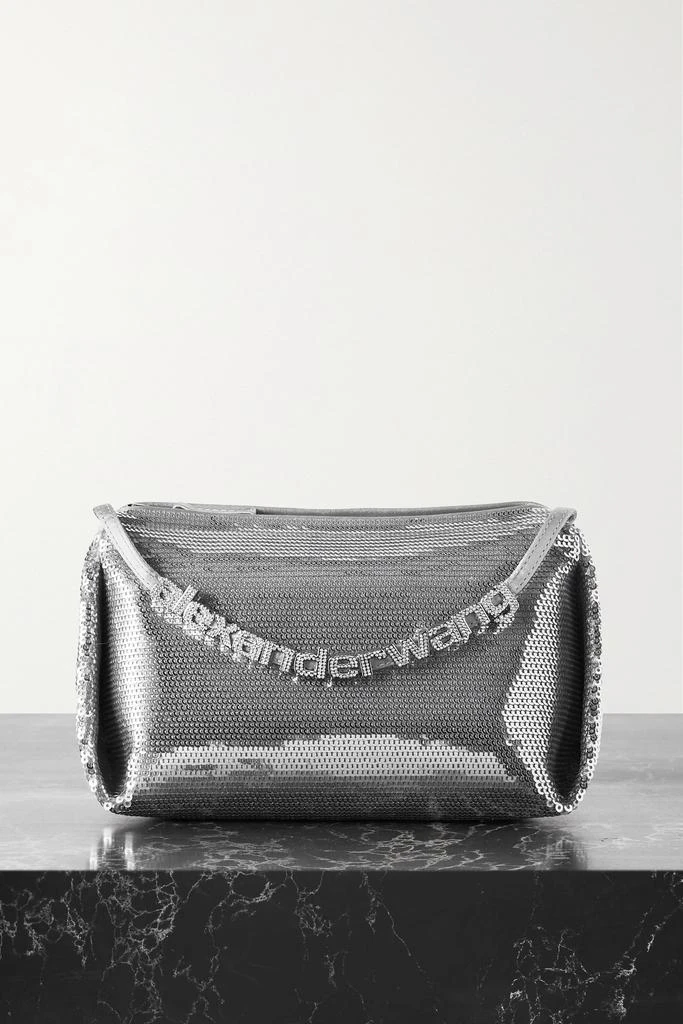 商品Alexander Wang|水晶缀饰亮片雪纺绸迷你手提包,价格¥3968,第1张图片
