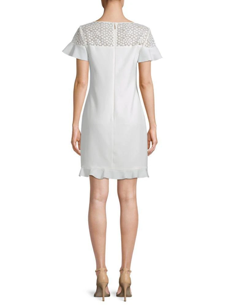 商品Karl Lagerfeld Paris|Lace-Trim Flounce Dress,价格¥599,第2张图片详细描述