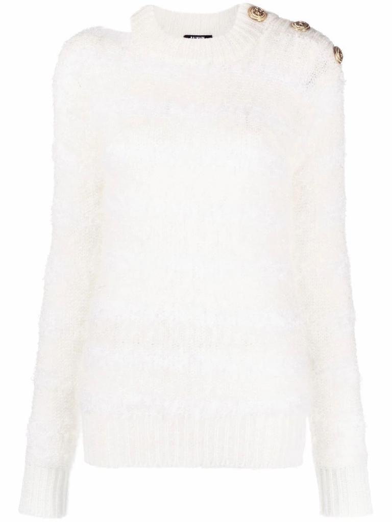 商品Balmain|Balmain Women's  Beige Wool Sweater,价格¥9583,第1张图片