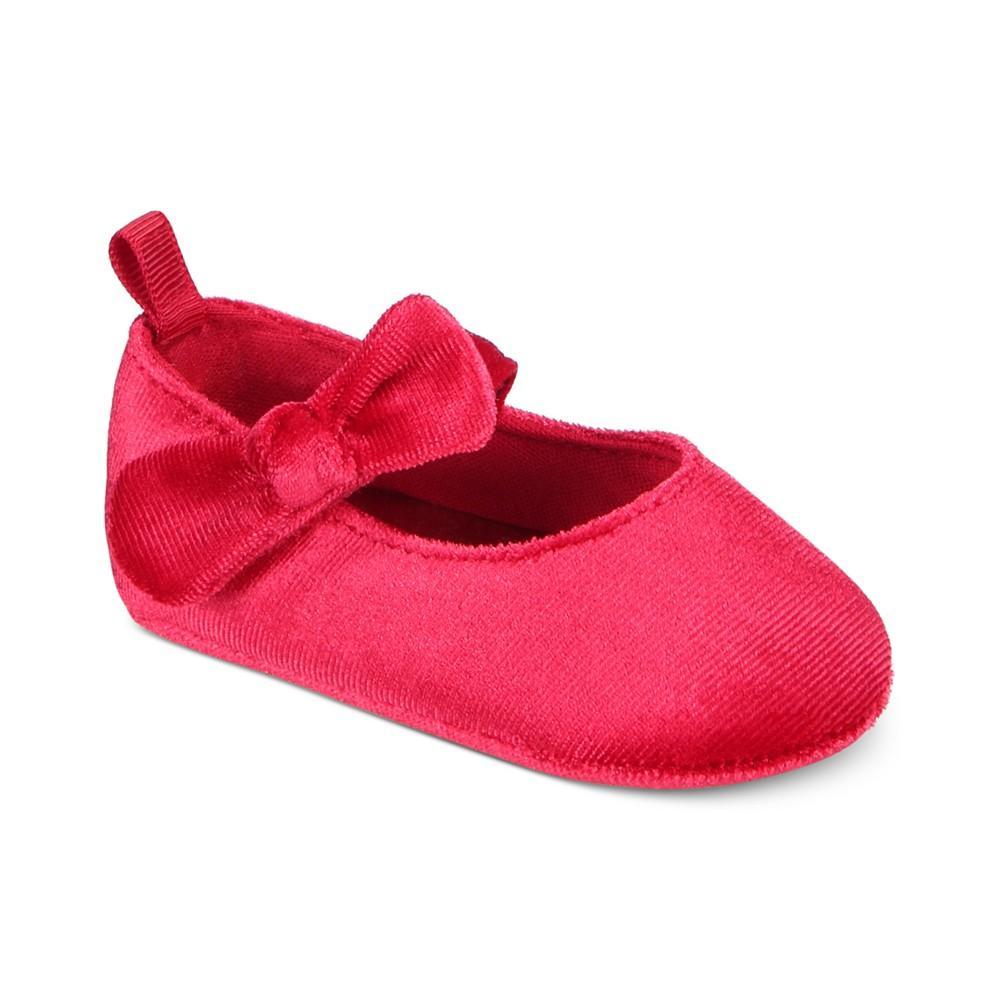 商品First Impressions|Baby Girls Velvet Flat Shoes, Created for Macy's,价格¥137,第1张图片