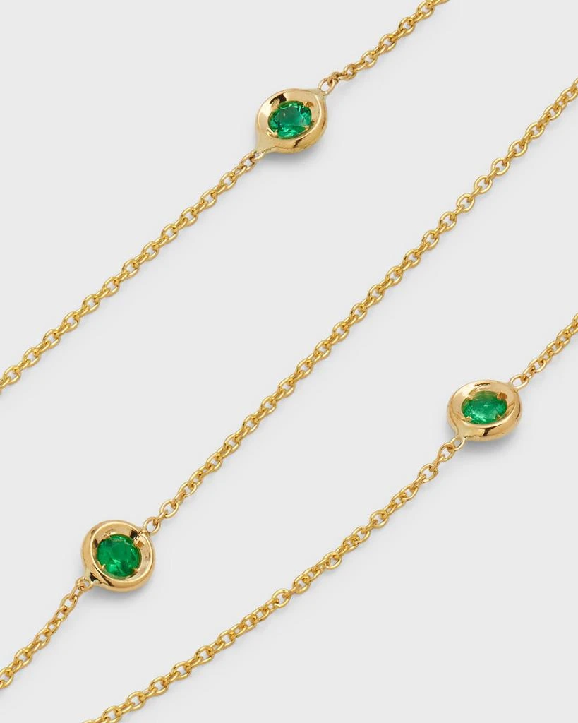 商品Roberto Coin|18K Yellow Gold 5-Station Emerald Necklace,价格¥9033,第3张图片详细描述