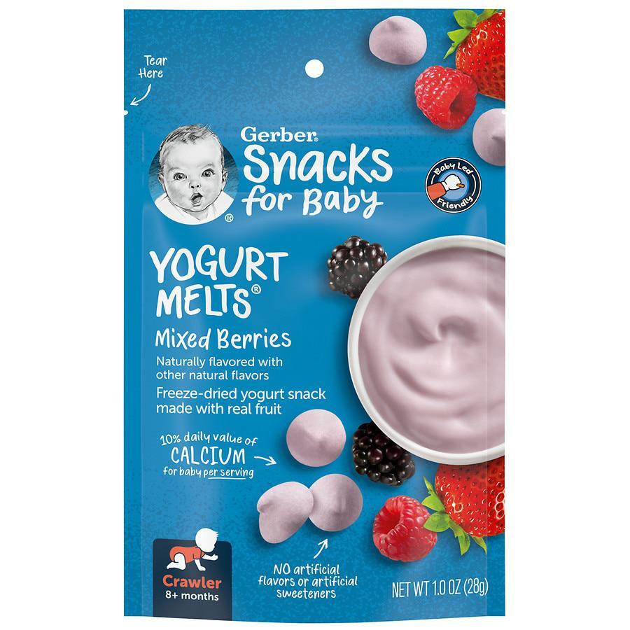 商品Gerber|婴儿3段辅食混合梅子口味酸奶溶豆 28g,价格¥30,第1张图片