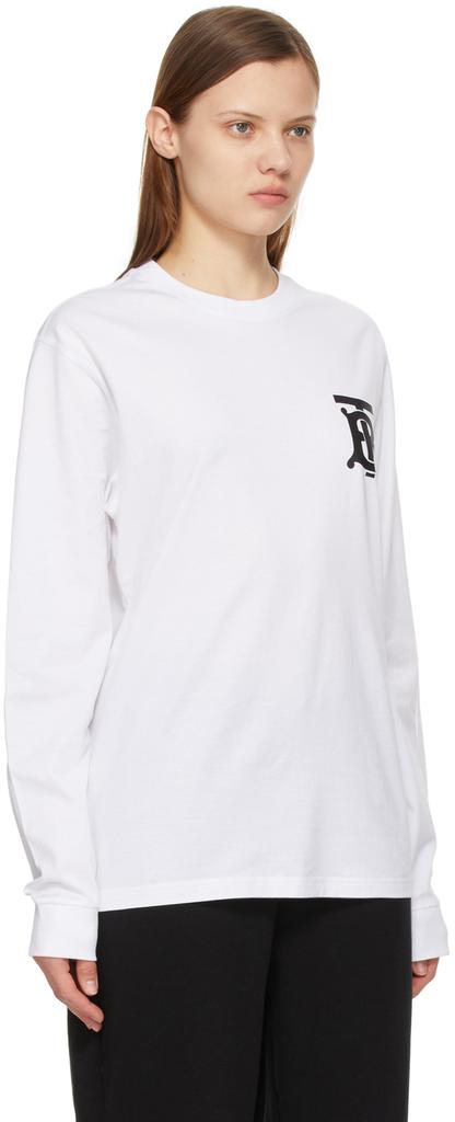 White Monogram Atherton Long Sleeve T-Shirt商品第2张图片规格展示