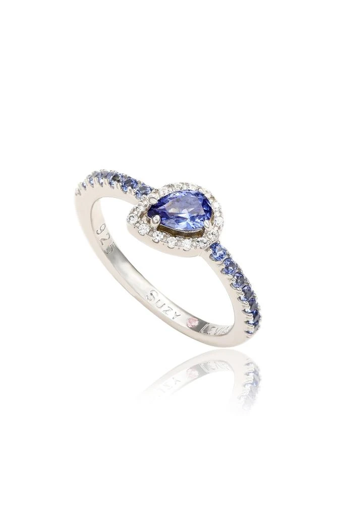 商品Suzy Levian|Pear Cut Blue Sapphire Band Ring,价格¥1500,第1张图片