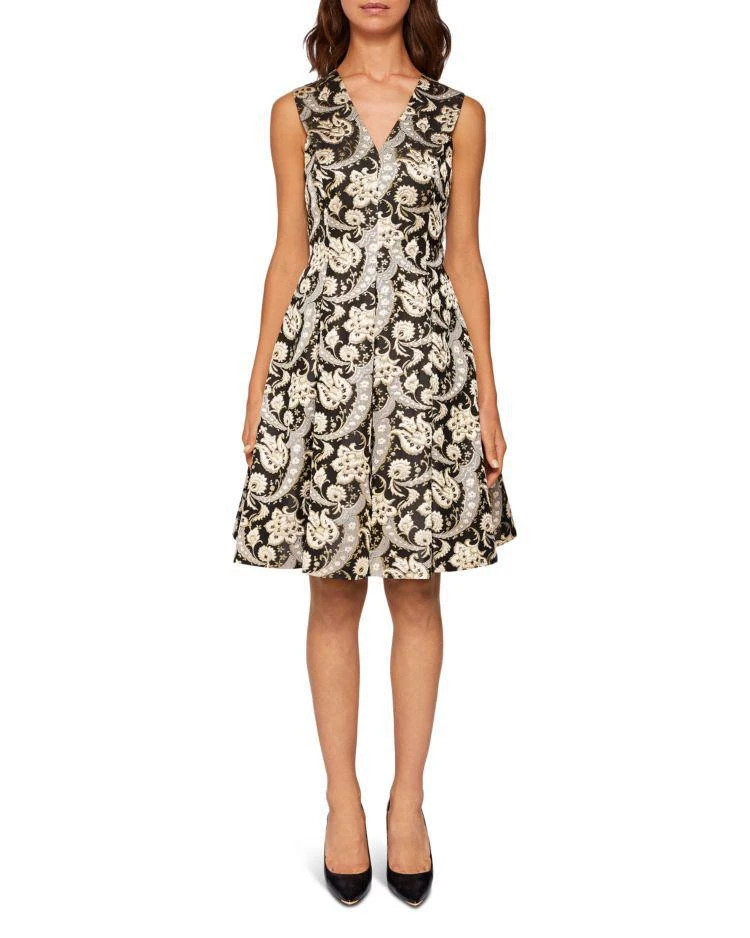 商品Ted Baker London|Ted Baker Jami Ornate Paisley V-Neck Dress,价格¥1762,第1张图片
