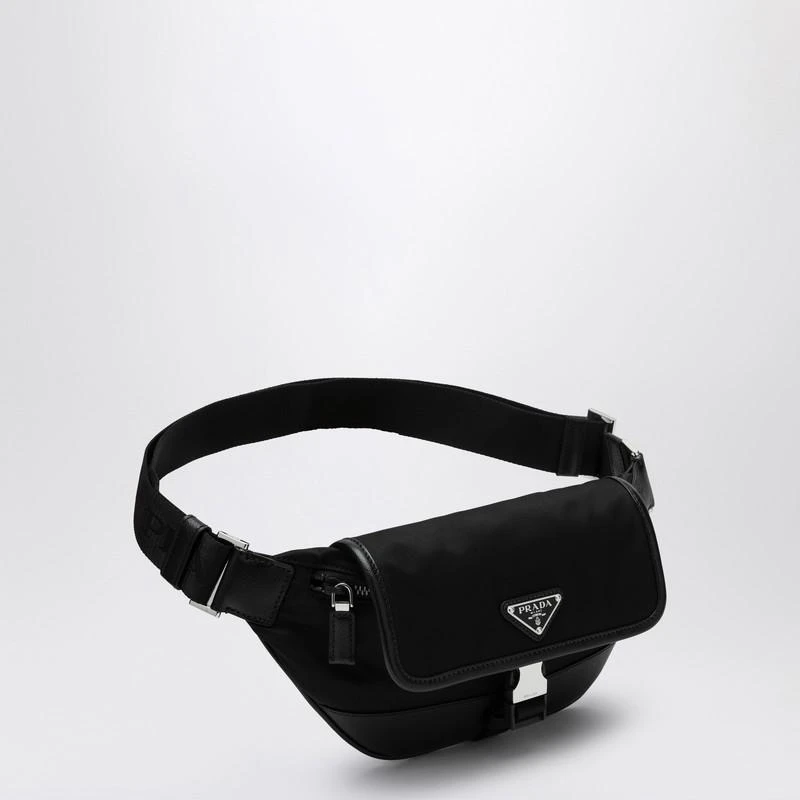 商品Prada|Black Re-Nylon and Saffiano shoulder bag,价格¥12469,第3张图片详细描述